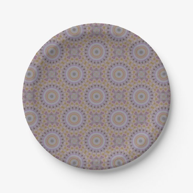 Mandala Of Yellow Roses Paper Plate (Front)