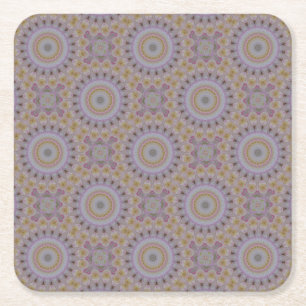 Mandala Of Yellow Roses Square Paper Coaster