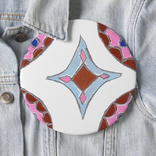 Mandala Oil Painting Art Print 6 Cm Round Badge (In Situ)