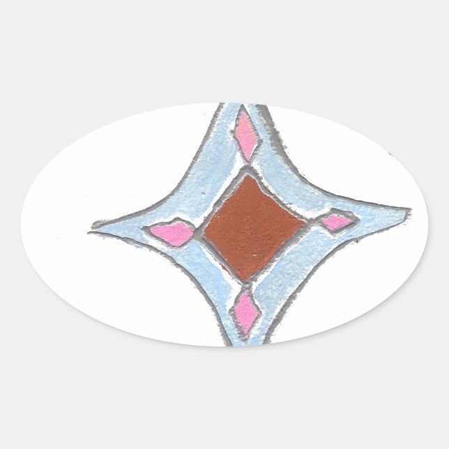 Mandala Oil Painting Art Print Oval Sticker (Front)