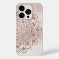 Mandala Om Glitter Rose Gold Dusty Pink Yoga Yogi