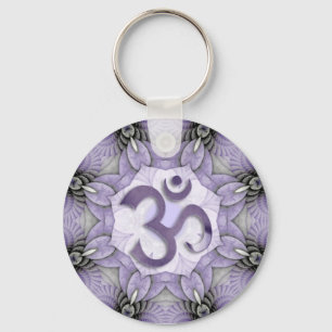 MANDALA OM - orange red shine Key Ring