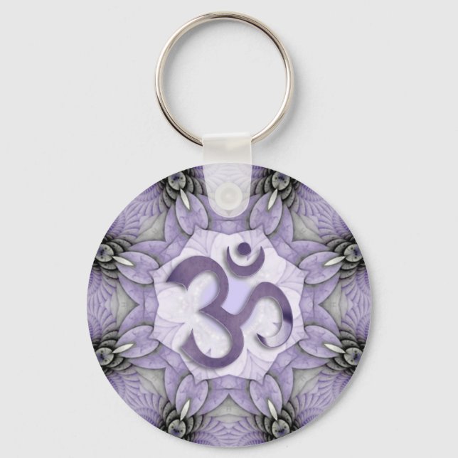 MANDALA OM - orange | red shine Key Ring (Front)