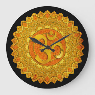 Mandala OM - Spirograph Large Clock