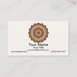 Mandala on Cream Business Card