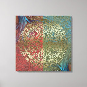 Mandala On Feathers - Wrapped Canvas