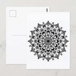 Mandala on white postcard