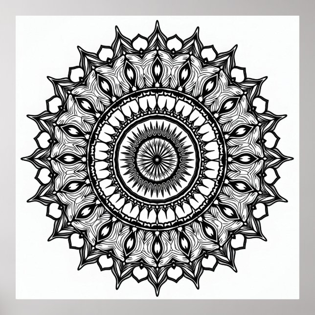 Mandala on white poster (Front)