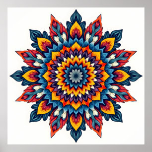 Mandala on white poster