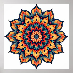 Mandala on white poster