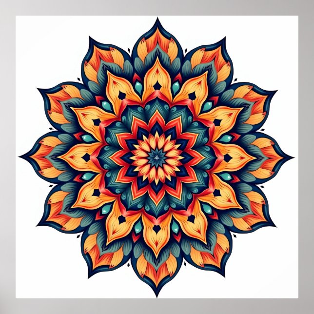 Mandala on white poster (Front)