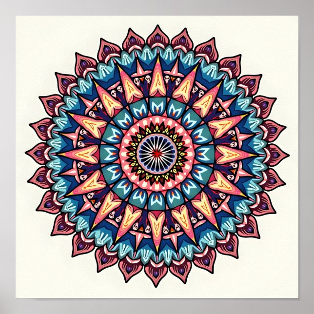 Mandala on white poster (Front)