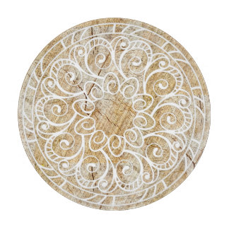 Mandala on wood cutting board
