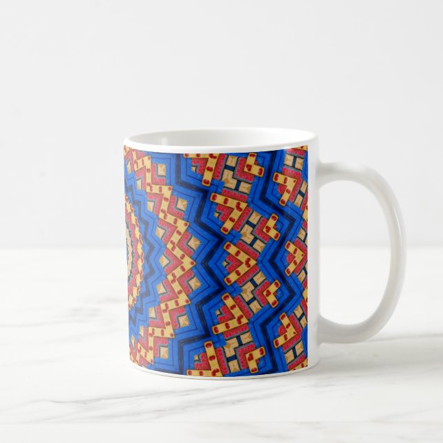 Mandala orange blue coffee mug (Right)