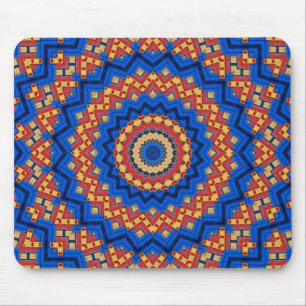 Mandala orange blue mouse pad