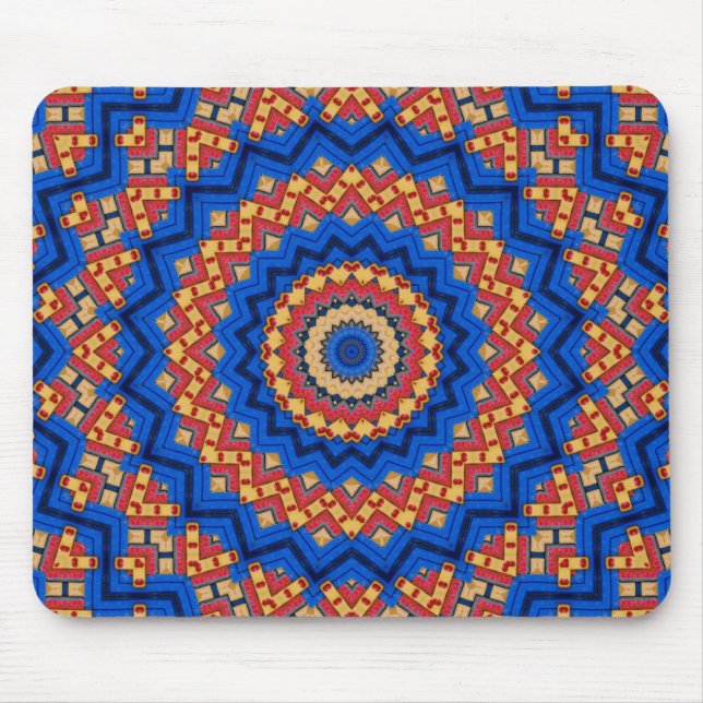 Mandala orange blue mouse pad (Front)