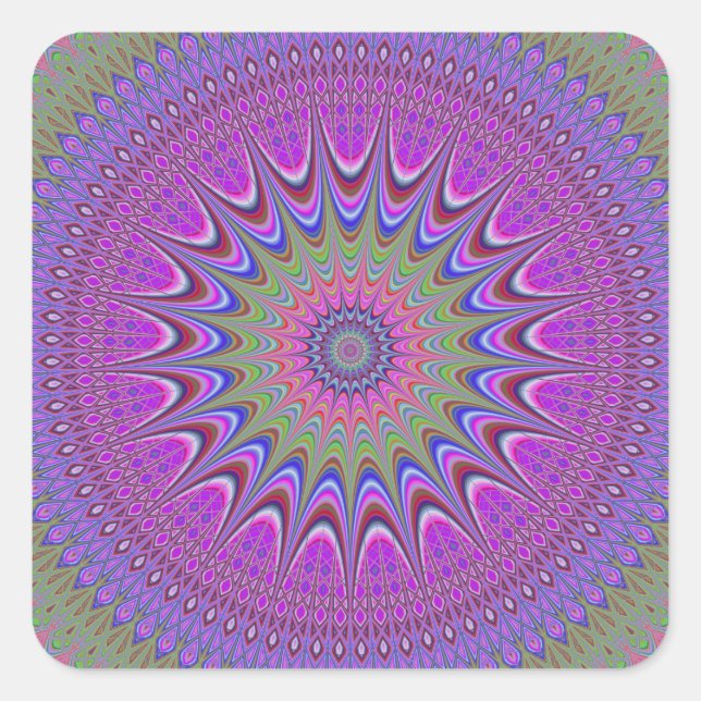 Mandala ornament square sticker (Front)