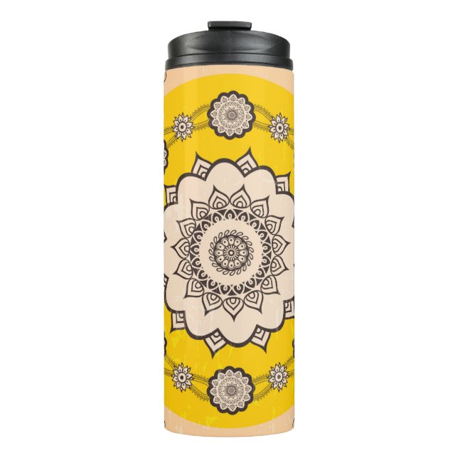 Mandala ornamental design,ethnic style thermal tumbler (Front)