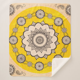 Mandala Ornamental: Ethnic Style Design. Sherpa Blanket