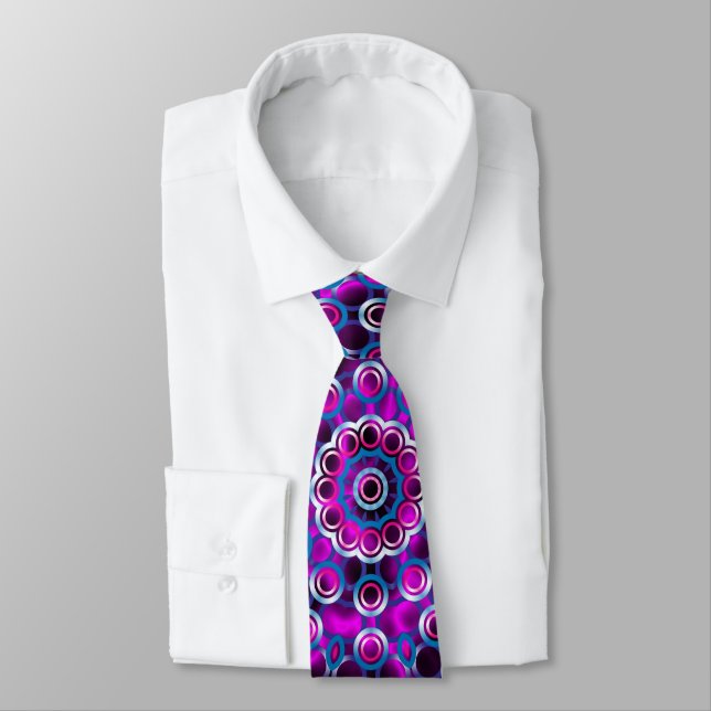 Mandala Overlapping Circles Pattern Tie (Tied)