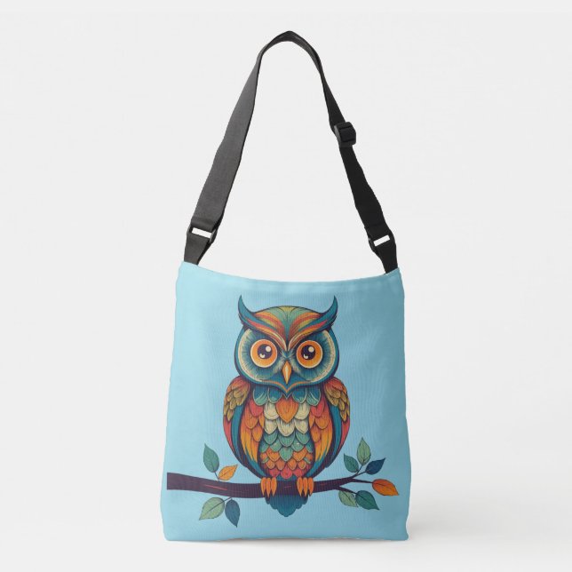 Mandala Owl Crossbody Bag (Front)