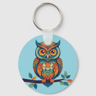 Mandala Owl Key Ring