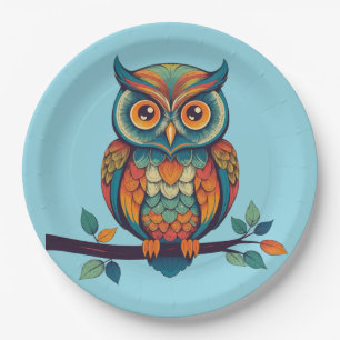 Mandala Owl Paper Plate