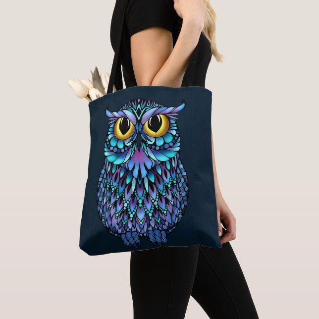 Mandala Owl Tote Bag (Close Up)