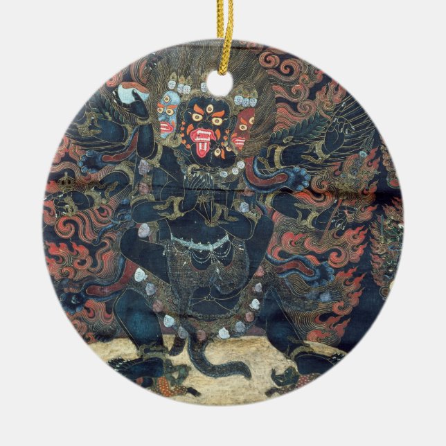 Mandala (painted parchment) ceramic tree decoration (Front)