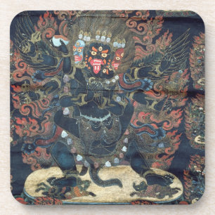 Mandala (painted parchment) coaster