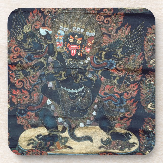 Mandala (painted parchment) coaster (Front)