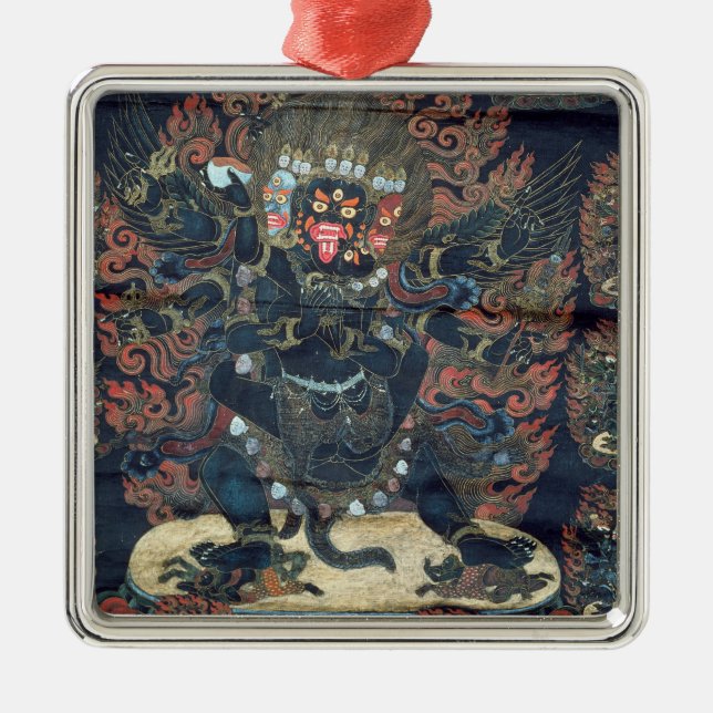 Mandala (painted parchment) metal tree decoration (Front)