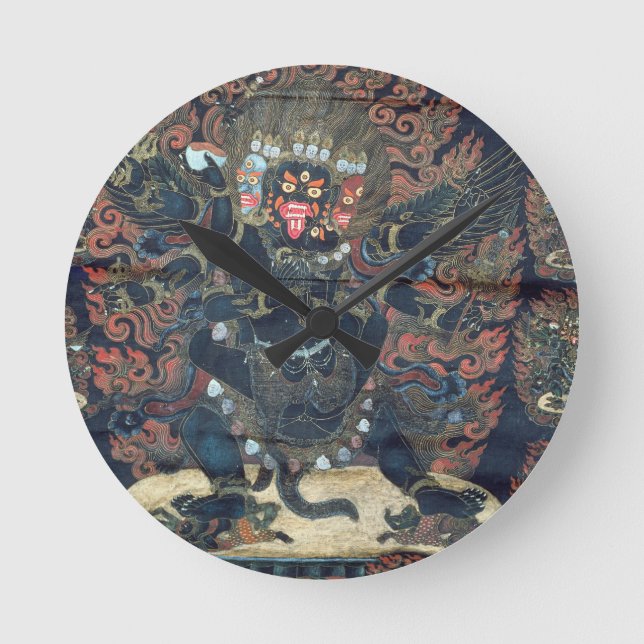 Mandala (painted parchment) round clock (Front)