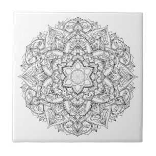 Mandala Painting Ceramic Tile
