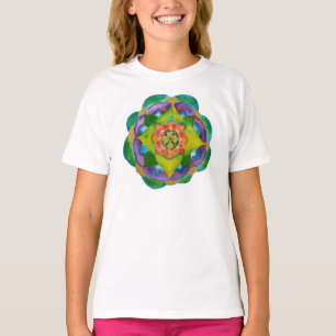 Mandala Painting Positive Girls' LAT Sportswear T-Shirt