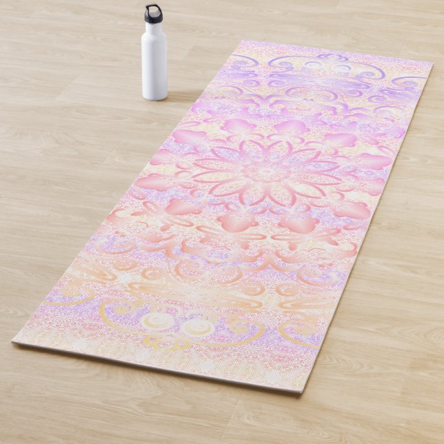 Mandala Pale Pink & Orange  Yoga Mat (In Situ)
