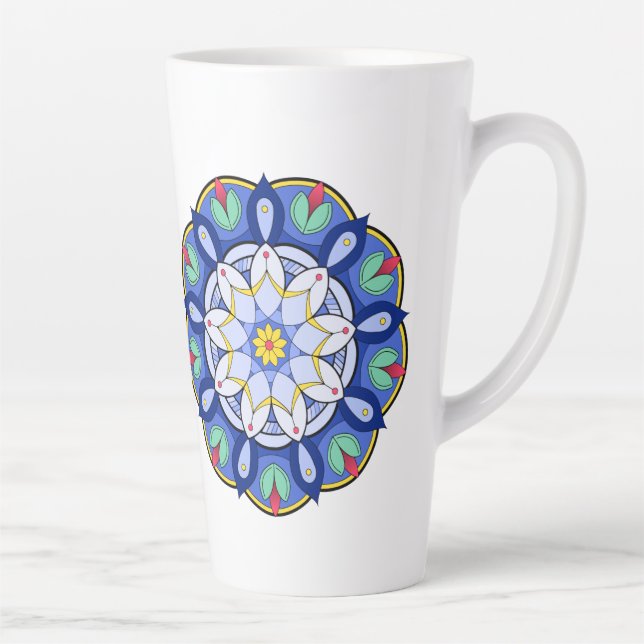 Mandala Pattern 01 Latte Mug (Right)