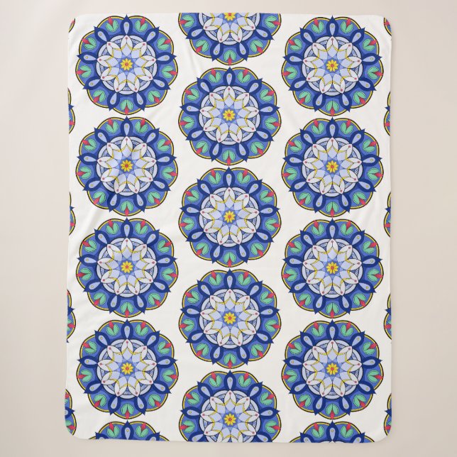 Mandala Pattern 01 Sherpa Blanket (Front)