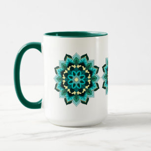 Mandala Pattern 02 in aqua Mug