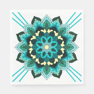 Mandala Pattern 02 in aqua Napkin