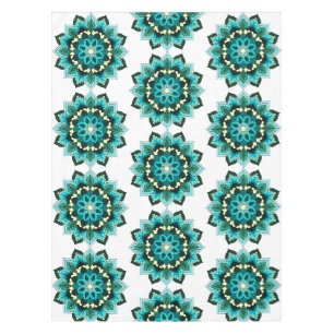 Mandala Pattern 02 in aqua Tablecloth