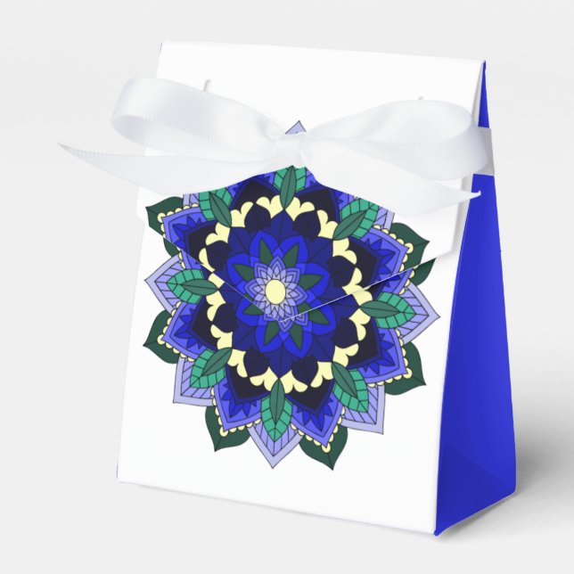 Mandala Pattern 02 in dark blue Favour Box (Front Side)