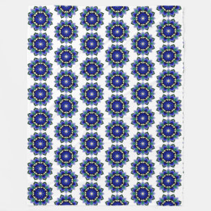 Mandala Pattern 02 in dark blue Fleece Blanket