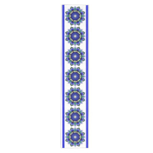 Mandala Pattern 02 in dark blue Medium Table Runne Runner