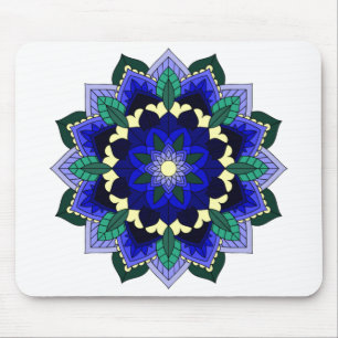 Mandala Pattern 02 in dark blue Mouse Pad