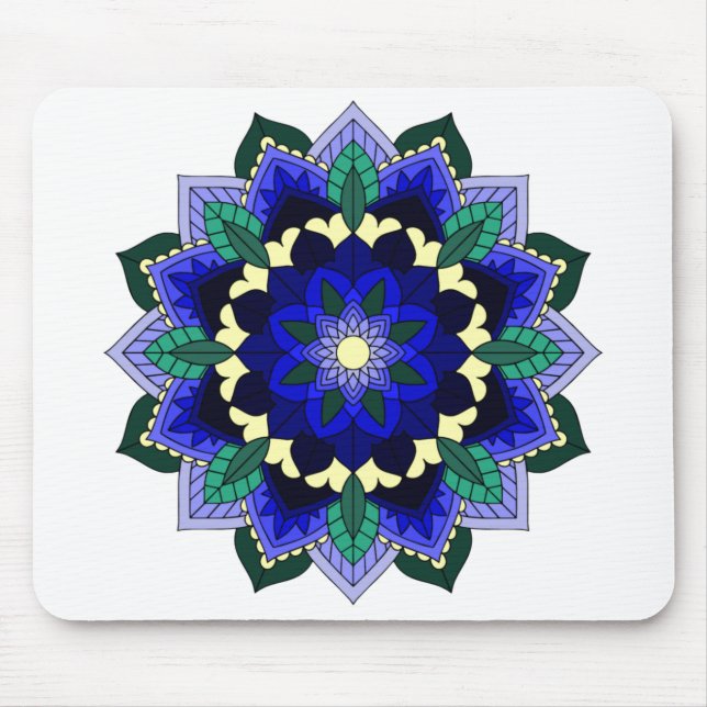 Mandala Pattern 02 in dark blue Mouse Pad (Front)