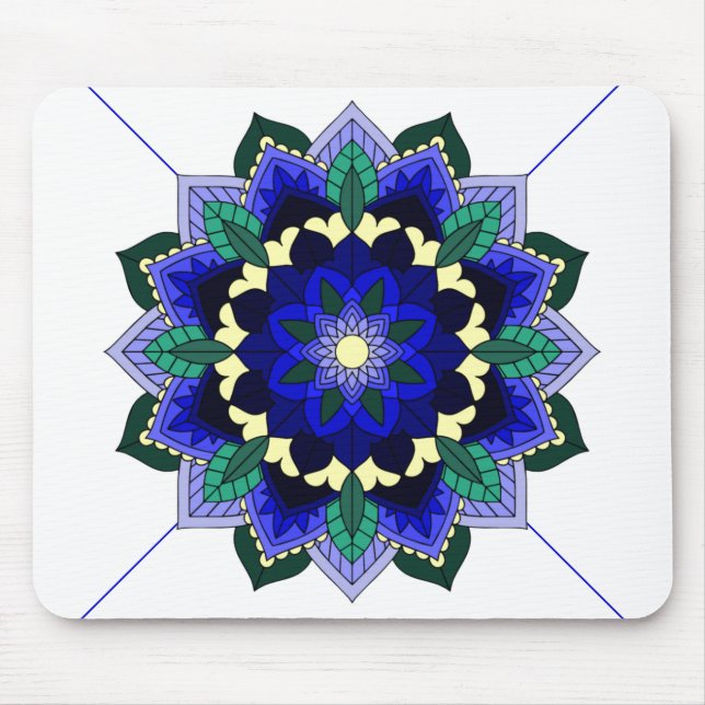 Mandala Pattern 02 in dark blue Mouse Pad (Front)