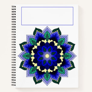 Mandala Pattern 02 in dark blue Notebook