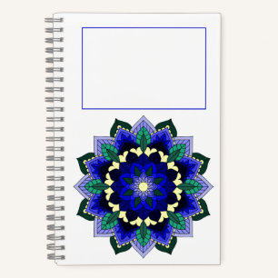 Mandala Pattern 02 in dark blue Notebook
