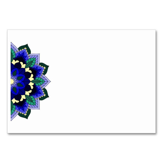 Mandala Pattern 02 in dark blue Table Number (Front)